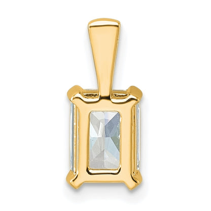 14K Yellow Gold 1 1/2 Carat Lab Grown Diamond Vs+ F+ Radiant Complete Four Prong Pendant