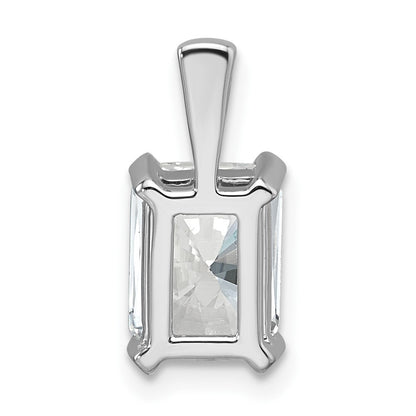 14K White Gold 2 Carat Lab Grown Diamond Vs+ F+ Radiant Complete Four Prong Pendant