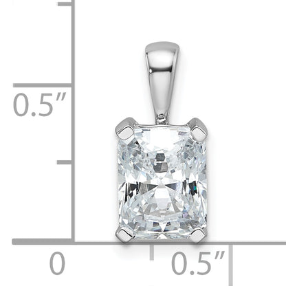 14k White Gold 2 Ct. Lab Grown Diamond VS/SI+ G+ Radiant Four Prong Pendant