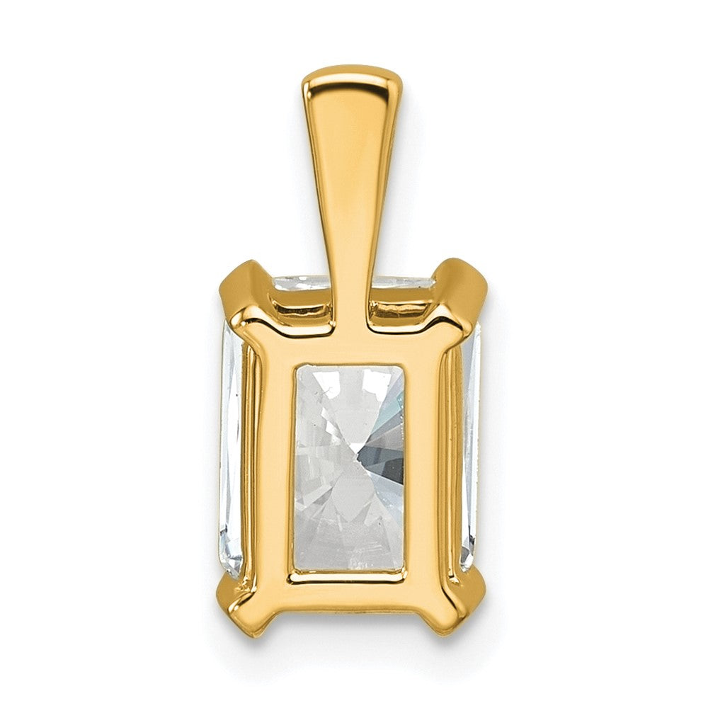 14K Yellow Gold 2 Carat Certified Lab Grown Diamond Vs+ F+ Radiant Complete Four Prong Pendant