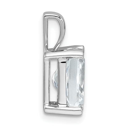 14K White Gold 2 1/2 Carat Certified Lab Grown Diamond Vs+ F+ Radiant Complete Four Prong Pendant
