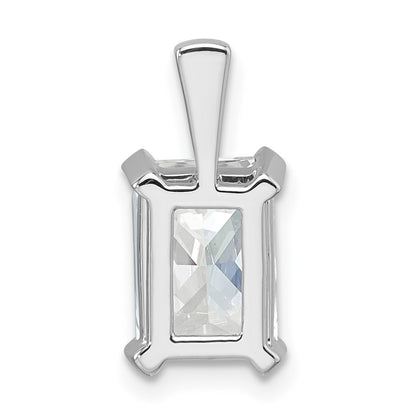 14K White Gold 2 1/2 Carat Certified Lab Grown Diamond Vs+ F+ Radiant Complete Four Prong Pendant