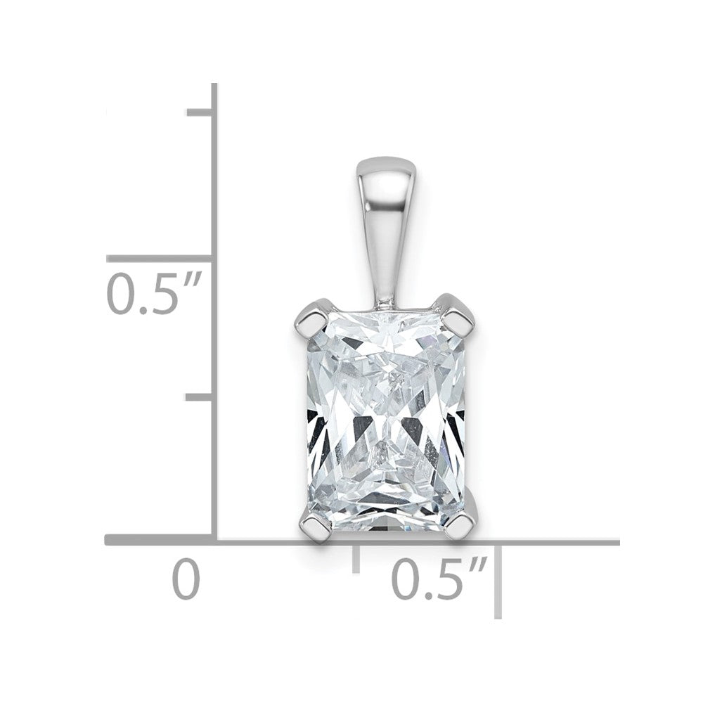 14K White Gold 2 1/2 Carat Certified Lab Grown Diamond Vs+ F+ Radiant Complete Four Prong Pendant