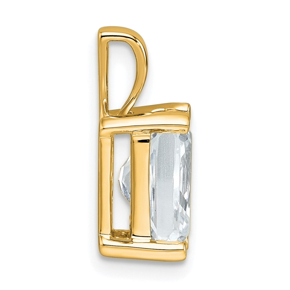 14K Yellow Gold 2 1/2 Carat Certified Lab Grown Diamond Vs/Si+ G+ Radiant Complete Four Prong Pendant