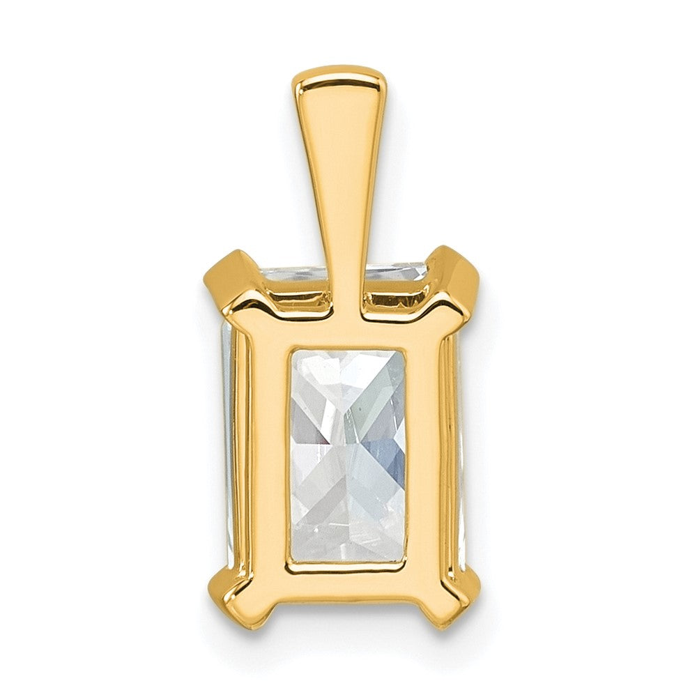 14K Yellow Gold 2 1/2 Carat Certified Lab Grown Diamond Vs/Si+ G+ Radiant Complete Four Prong Pendant