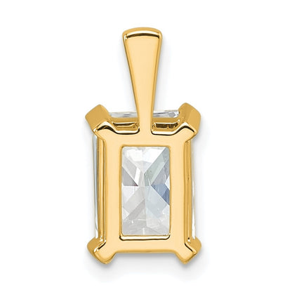 14K Yellow Gold 2 1/2 Carat Certified Lab Grown Diamond Vs/Si+ G+ Radiant Complete Four Prong Pendant