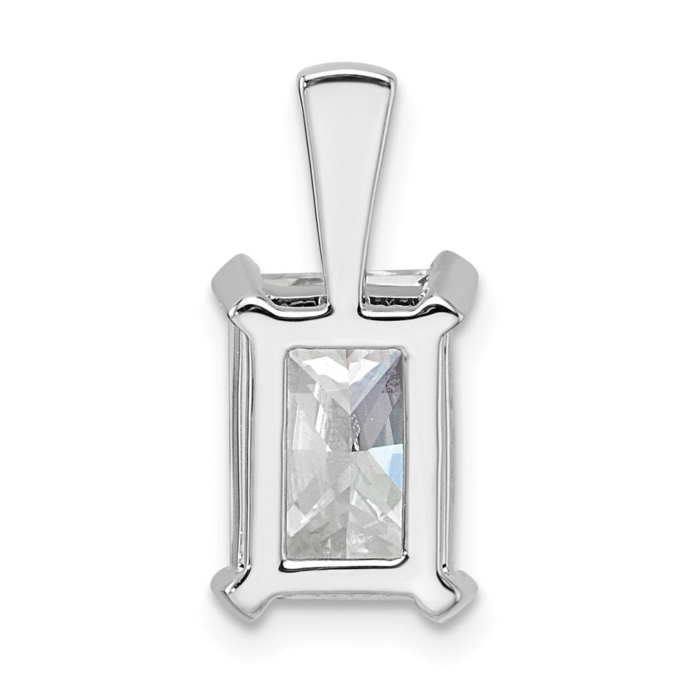 14k White Gold 3 Ct. Lab Grown Diamond VS/SI+ G+ Radiant Four Prong Pendant