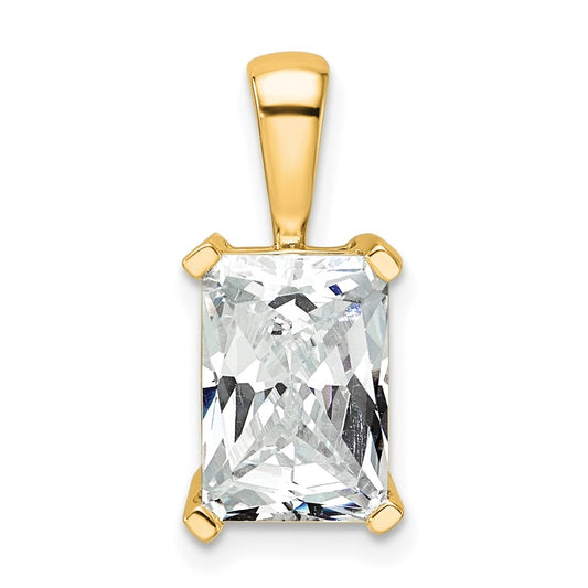 14k Yellow Gold 3 Ct. Certified Lab Grown Diamond VS/SI+ G+ Radiant Complete Four Prong Pendant