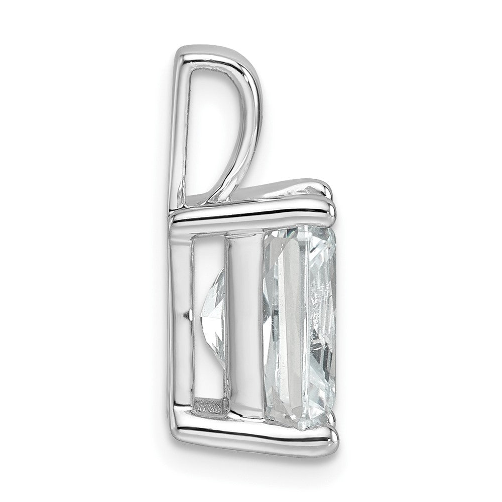 14K White Gold 4 Carat Lab Grown Diamond Vs/Si+ G+ Radiant Complete Four Prong Pendant