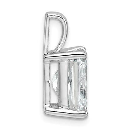 14K White Gold 4 Carat Lab Grown Diamond Vs/Si+ G+ Radiant Complete Four Prong Pendant