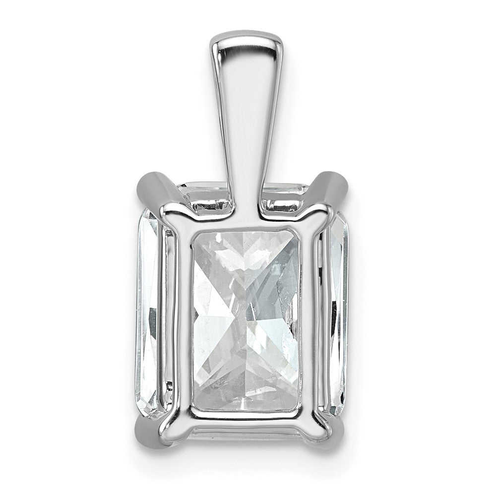 14K White Gold 4 Carat Lab Grown Diamond Vs/Si+ G+ Radiant Complete Four Prong Pendant