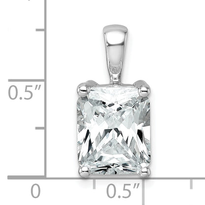 14k White Gold 4 Ct. Certified Lab Grown Diamond VS/SI+ G+ Radiant Four Prong Pendant