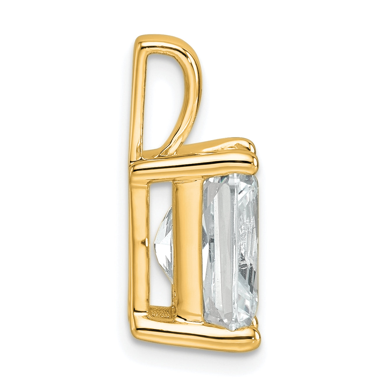 14K Yellow Gold 4 Carat Certified Lab Grown Diamond Vs+ F+ Radiant Complete Four Prong Pendant