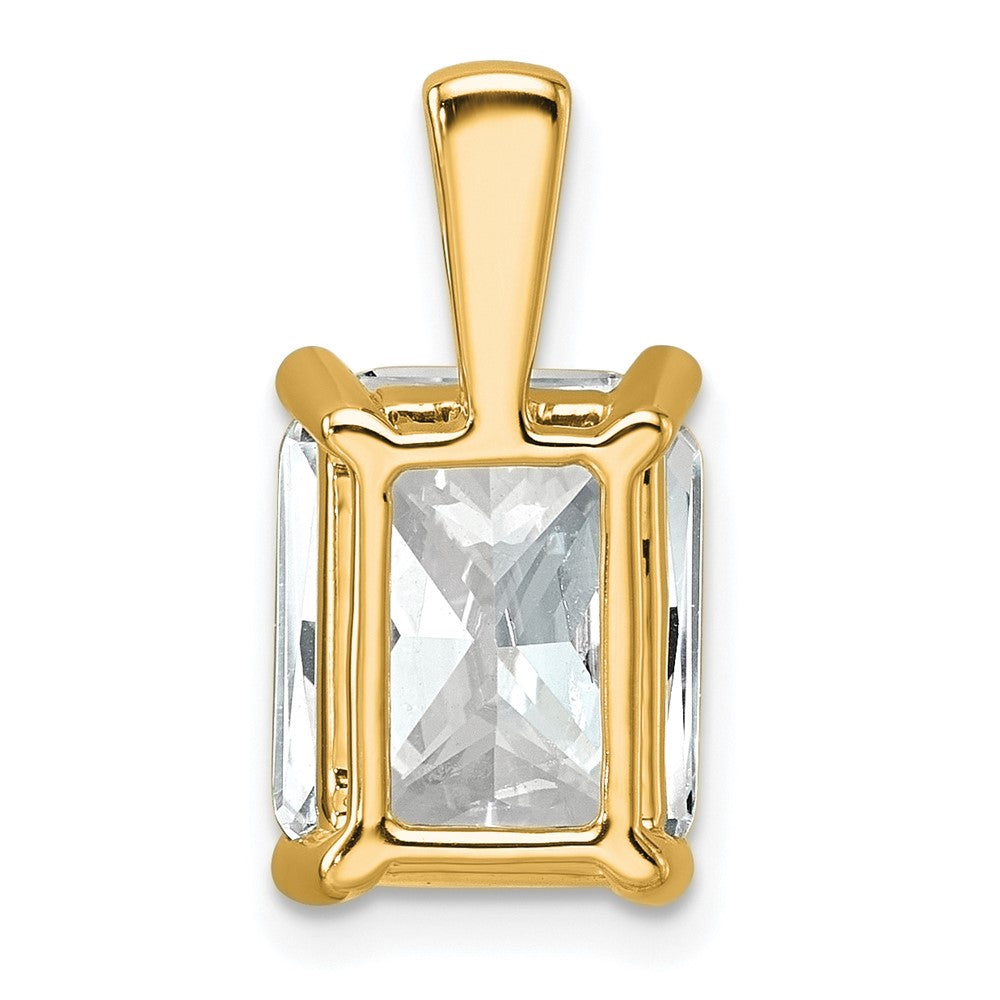 14k Yellow Gold 4 Ct. Lab Grown Diamond VS/SI+ G+ Radiant Complete Four Prong Pendant