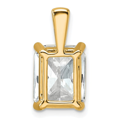 14k Yellow Gold 4 Ct. Lab Grown Diamond VS/SI+ G+ Radiant Complete Four Prong Pendant