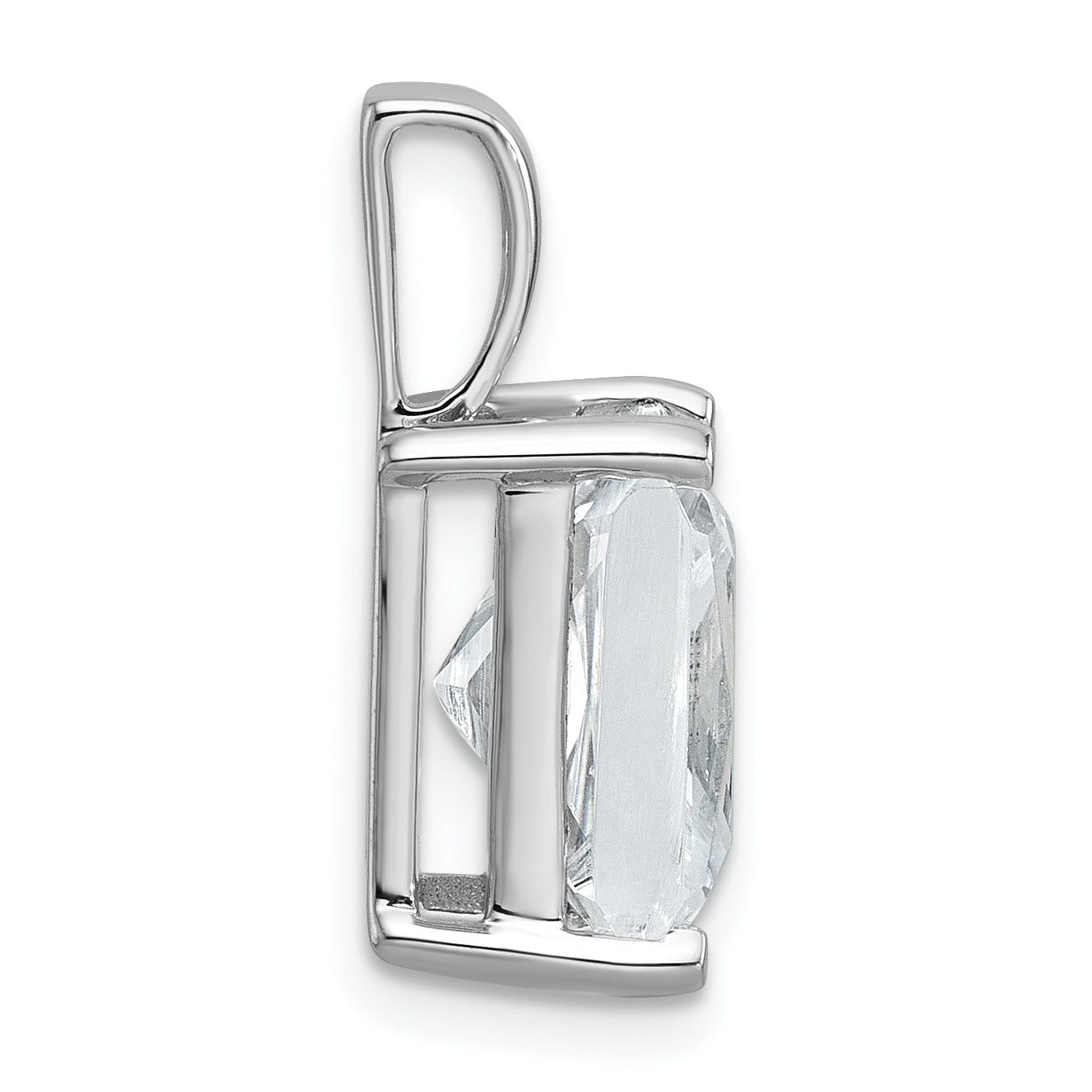 14K White Gold 5 Carat Certified Lab Grown Diamond Vs+ F+ Radiant Complete Four Prong Pendant