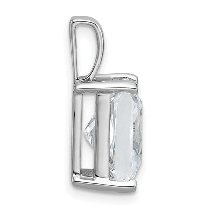 14K White Gold 5 Carat Certified Lab Grown Diamond Vs+ F+ Radiant Complete Four Prong Pendant