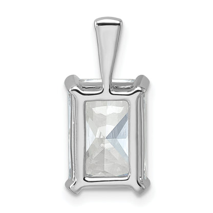 14K White Gold 5 Carat Certified Lab Grown Diamond Vs+ F+ Radiant Complete Four Prong Pendant