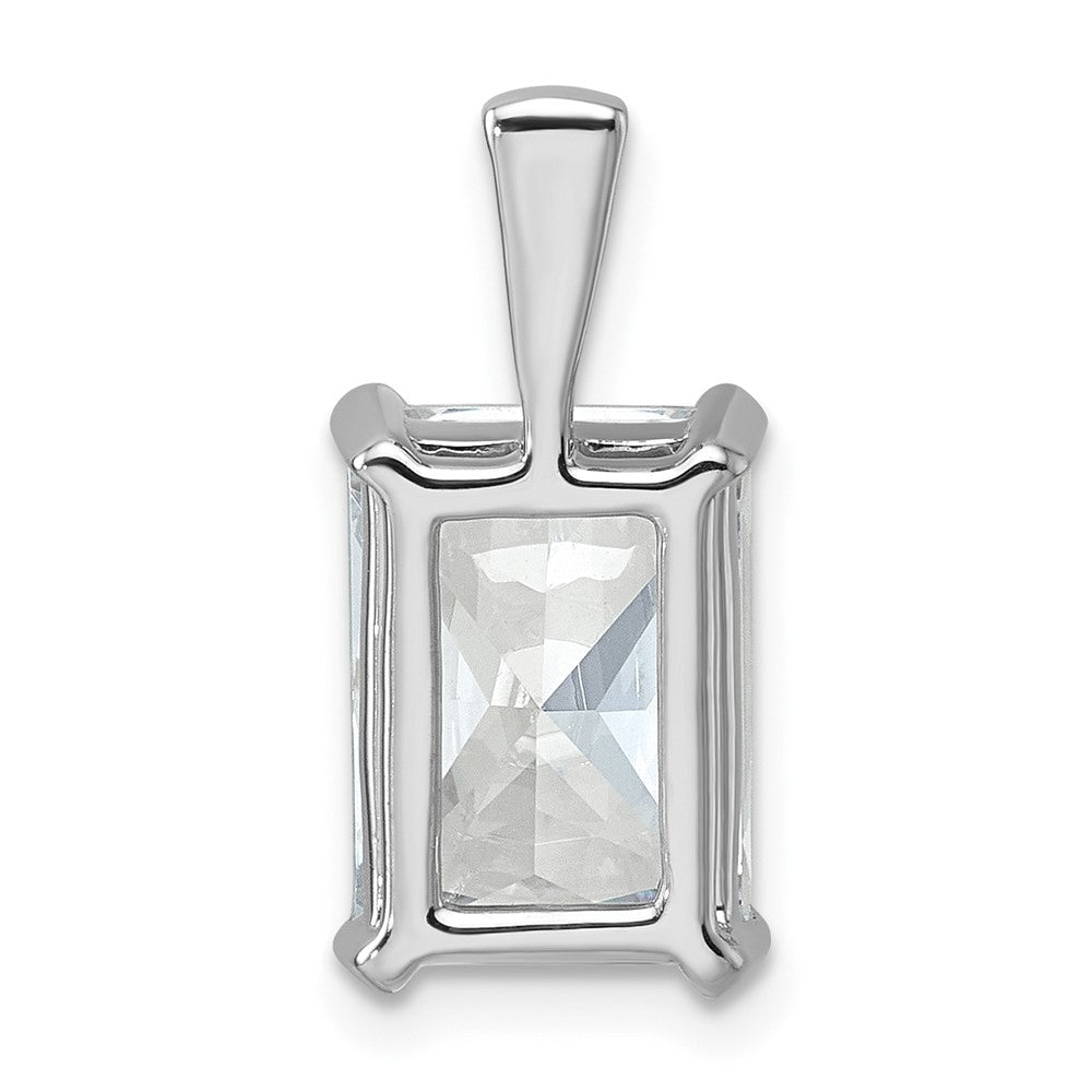 14K White Gold 5 Carat Certified Lab Grown Diamond Vs+ F+ Radiant Complete Four Prong Pendant
