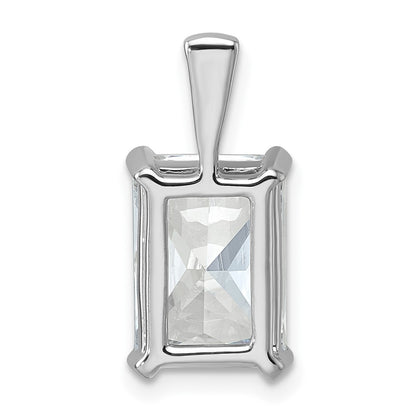 14K White Gold 5 Carat Certified Lab Grown Diamond Vs+ F+ Radiant Complete Four Prong Pendant