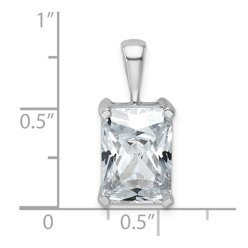 14K White Gold 5 Carat Certified Lab Grown Diamond Vs+ F+ Radiant Complete Four Prong Pendant
