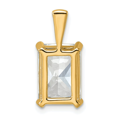 14K Yellow Gold 5 Carat Certified Lab Grown Diamond Vs+ F+ Radiant Complete Four Prong Pendant