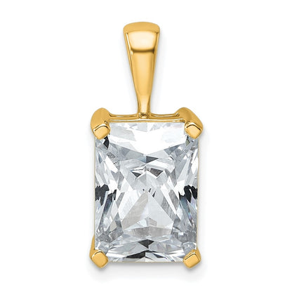 14k Yellow Gold 5 Ct. Lab Grown Diamond VS/SI+ G+ Radiant Complete Four Prong Pendant