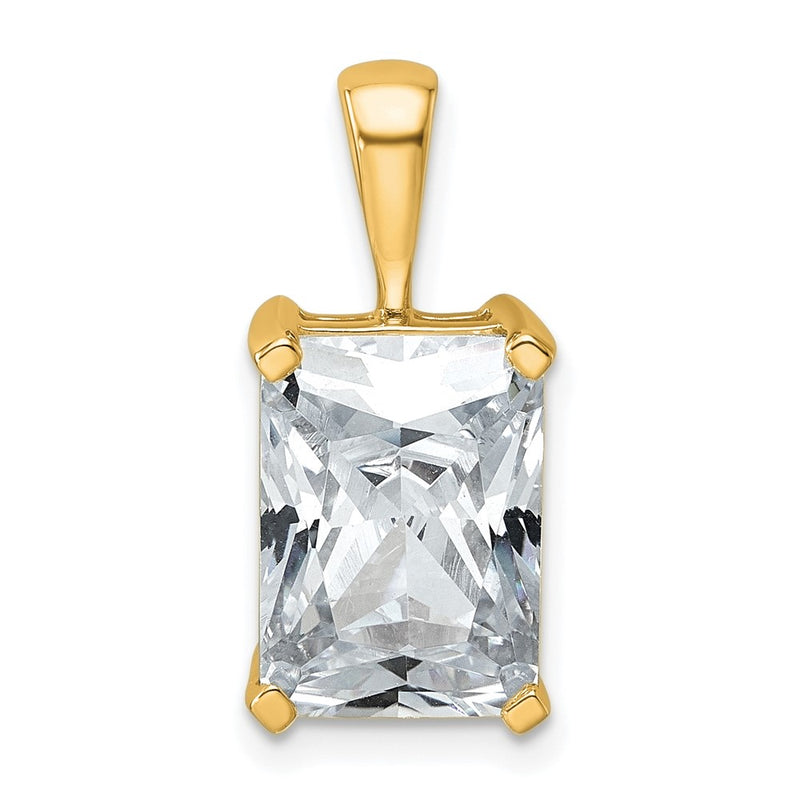 14k Yellow Gold 5 Ct. Lab Grown Diamond VS/SI+ G+ Radiant Complete Four Prong Pendant