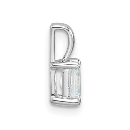 14k White Gold 1/2 Ct. Certified Lab Grown Diamond VS/SI+ G+ Emerald Four Prong Pendant