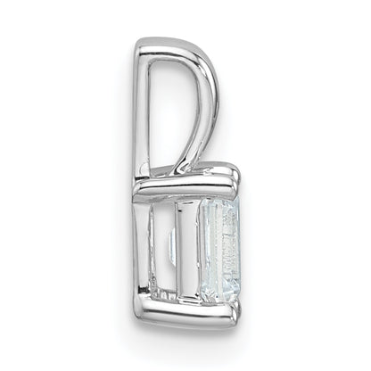 14k White Gold 1/2 Ct. Certified Lab Grown Diamond VS/SI+ G+ Emerald Four Prong Pendant