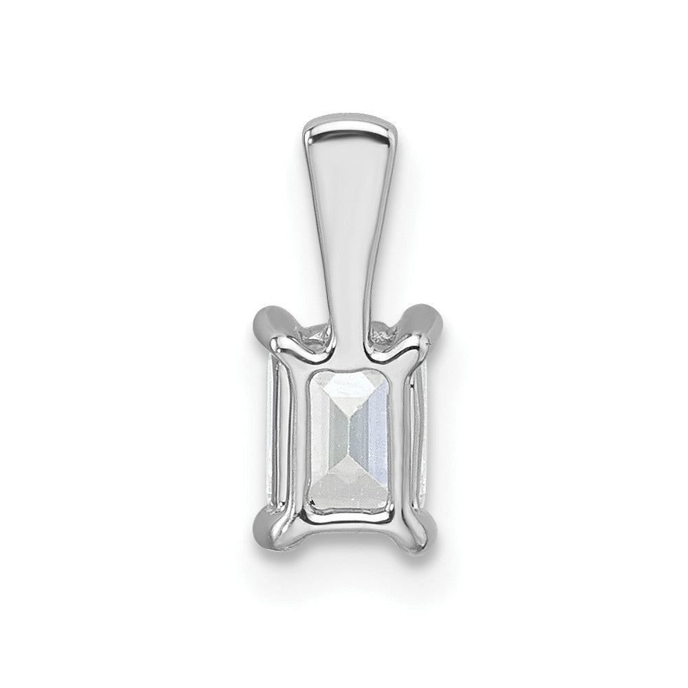 14k White Gold 1/2 Ct. Lab Grown Diamond VS/SI+ G+ Emerald Four Prong Pendant