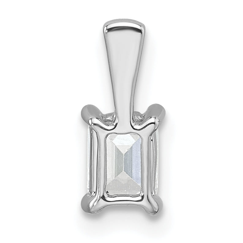 14k White Gold 1/2 Ct. Certified Lab Grown Diamond VS/SI+ G+ Emerald Four Prong Pendant