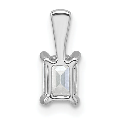 14k White Gold 1/2 Ct. Certified Lab Grown Diamond VS/SI+ G+ Emerald Four Prong Pendant