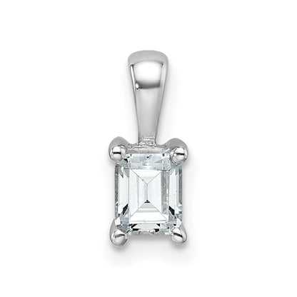 14k White Gold 1/2 Ct. Certified Lab Grown Diamond VS/SI+ G+ Emerald Four Prong Pendant