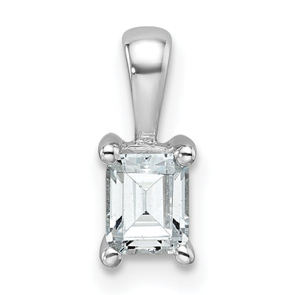 14k White Gold 1/2 Ct. Certified Lab Grown Diamond VS/SI+ G+ Emerald Four Prong Pendant