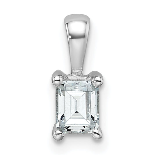 14k White Gold 1/2 Ct. Certified Lab Grown Diamond VS/SI+ G+ Emerald Four Prong Pendant