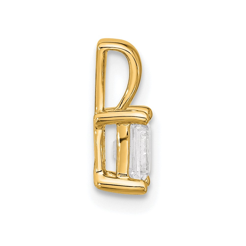 14k Yellow Gold 1/2 Ct. Certified Lab Grown Diamond VS/SI+ G+ Emerald Complete Four Prong Pendant