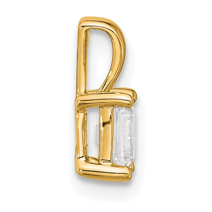 14k Yellow Gold 1/2 Ct. Lab Grown Diamond VS/SI+ G+ Emerald Four Prong Pendant