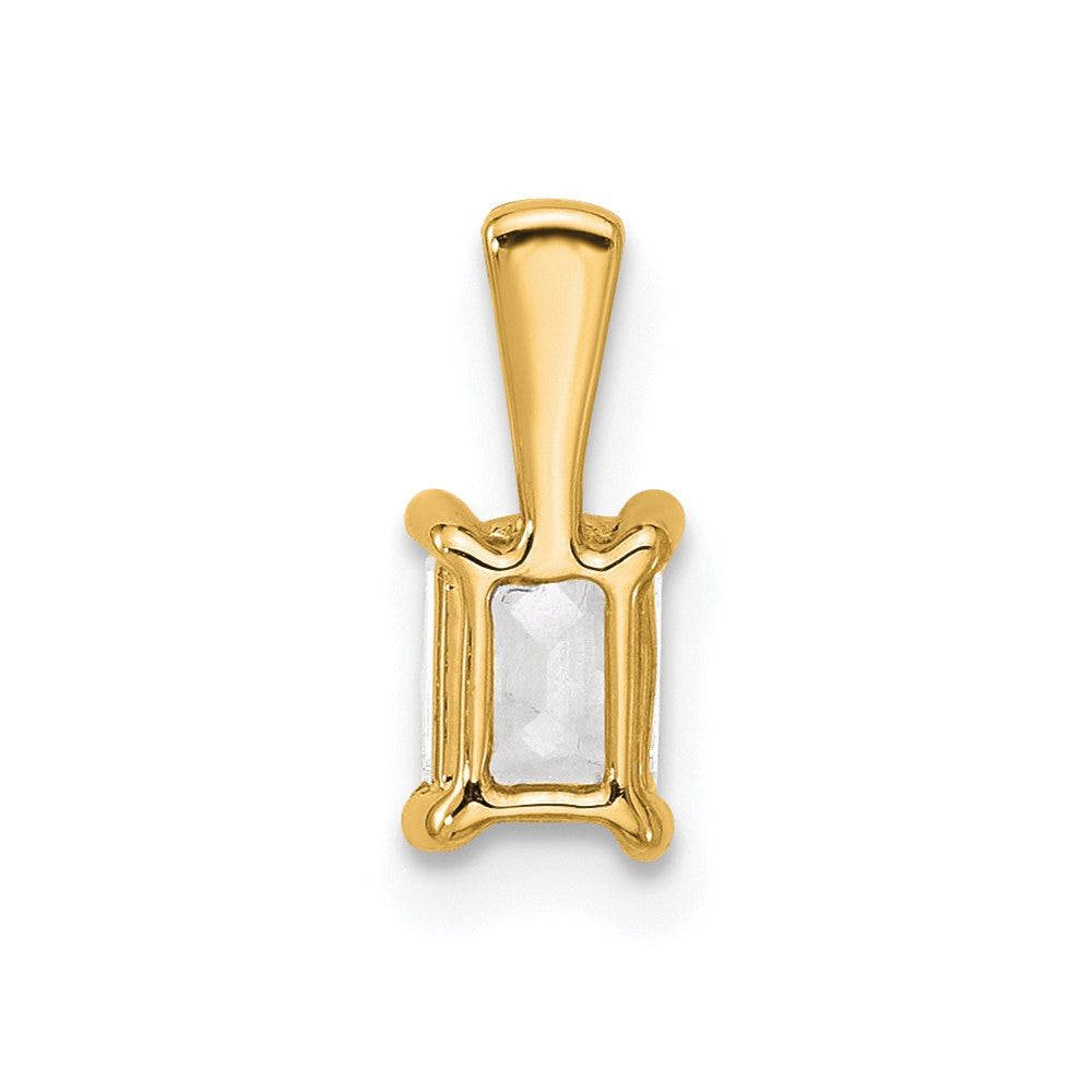 14K Yellow Gold 1/2 Carat Certified Lab Grown Diamond Vs+ F+ Emerald Complete Four Prong Pendant