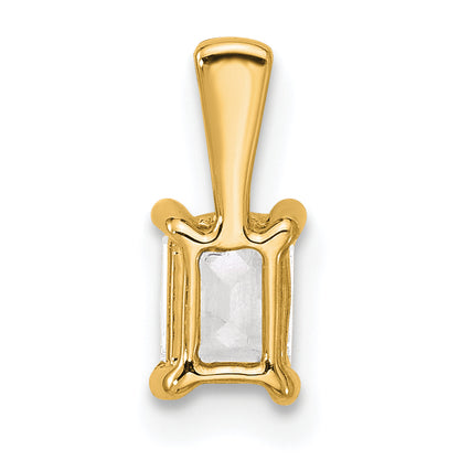 14k Yellow Gold 1/2 Ct. Lab Grown Diamond VS/SI+ G+ Emerald Four Prong Pendant