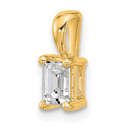 14k Yellow Gold 1/2 Ct. Certified Lab Grown Diamond VS/SI+ G+ Emerald Four Prong Pendant