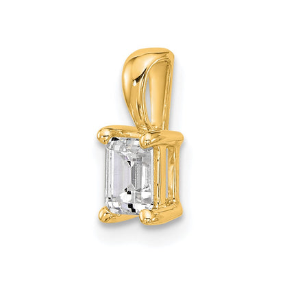 14k Yellow Gold 1/2 Ct. Lab Grown Diamond VS/SI+ G+ Emerald Four Prong Pendant