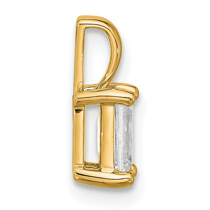 14k Yellow Gold 3/4 Ct. Lab Grown Diamond VS/SI+ G+ Emerald Four Prong Pendant