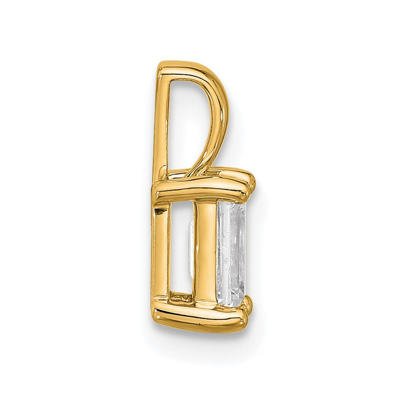 14k Yellow Gold 3/4 Ct. Lab Grown Diamond VS/SI+ G+ Emerald Four Prong Pendant