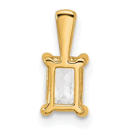 14k Yellow Gold 3/4 Ct. Lab Grown Diamond VS/SI+ G+ Emerald Four Prong Pendant