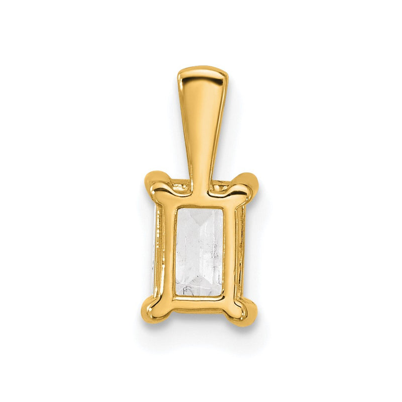 14k Yellow Gold 3/4 Ct. Certified Lab Grown Diamond VS/SI+ G+ Emerald Four Prong Pendant