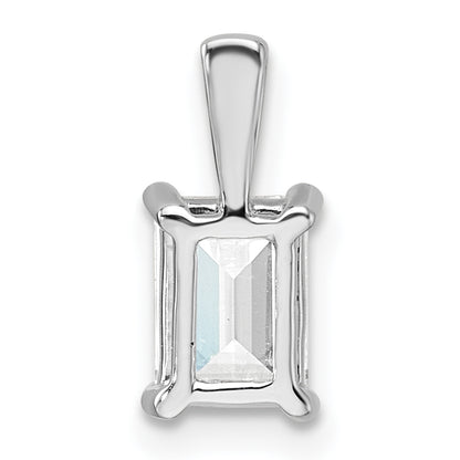 14k White Gold 1 Ct. Lab Grown Diamond VS/SI+ G+ Emerald Four Prong Pendant