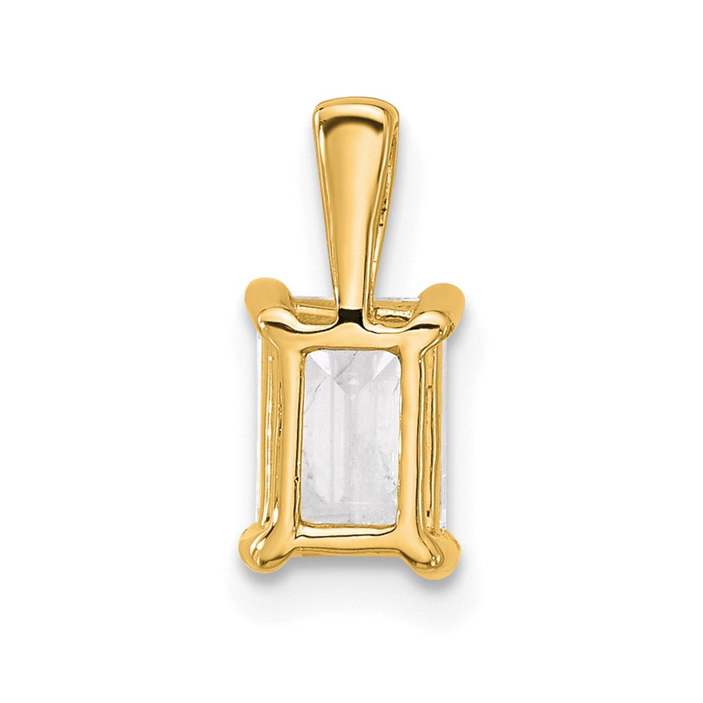 14k Yellow Gold 1 Ct. Certified Lab Grown Diamond VS/SI+ G+ Emerald Complete Four Prong Pendant
