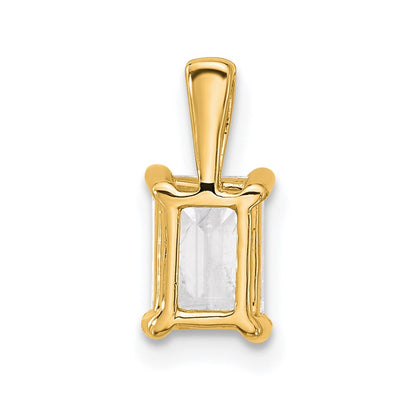 14k Yellow Gold 1 Ct. Certified Lab Grown Diamond VS/SI+ G+ Emerald Complete Four Prong Pendant