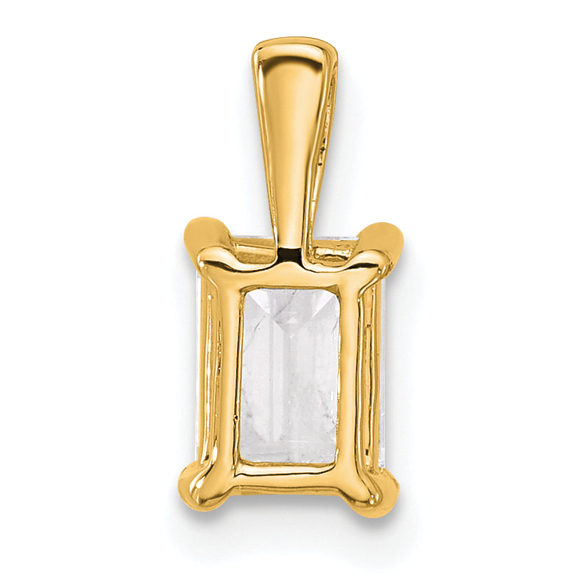 14k Yellow Gold 14k 1 carat Lab Grown Diamond VS/SI+ G+ Emerald Complete Four Prong Pendant